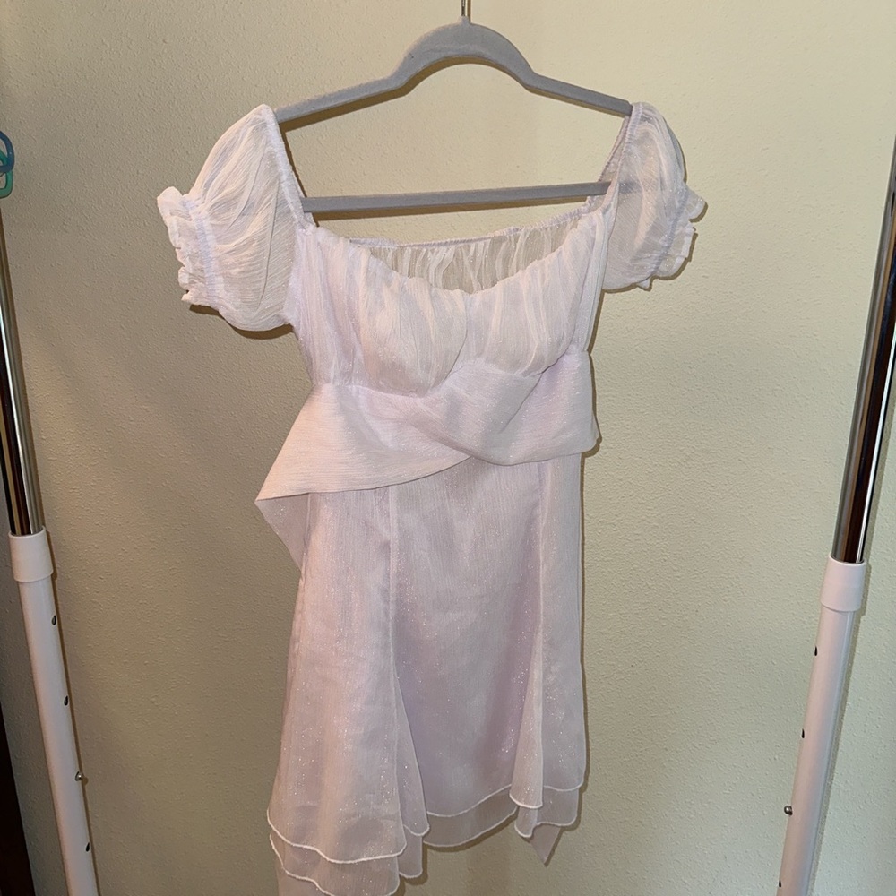 White iridescent dress - purple hue